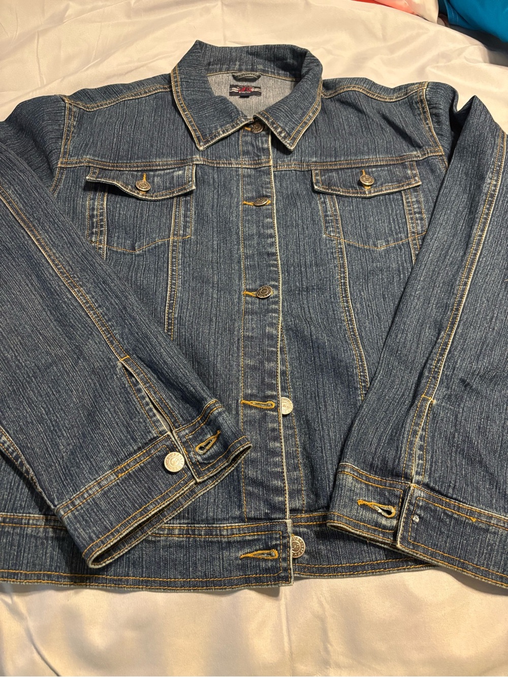 LIFO World Standard Stretch Denim Jean Jacket Women’s 3XL Blue Button Front